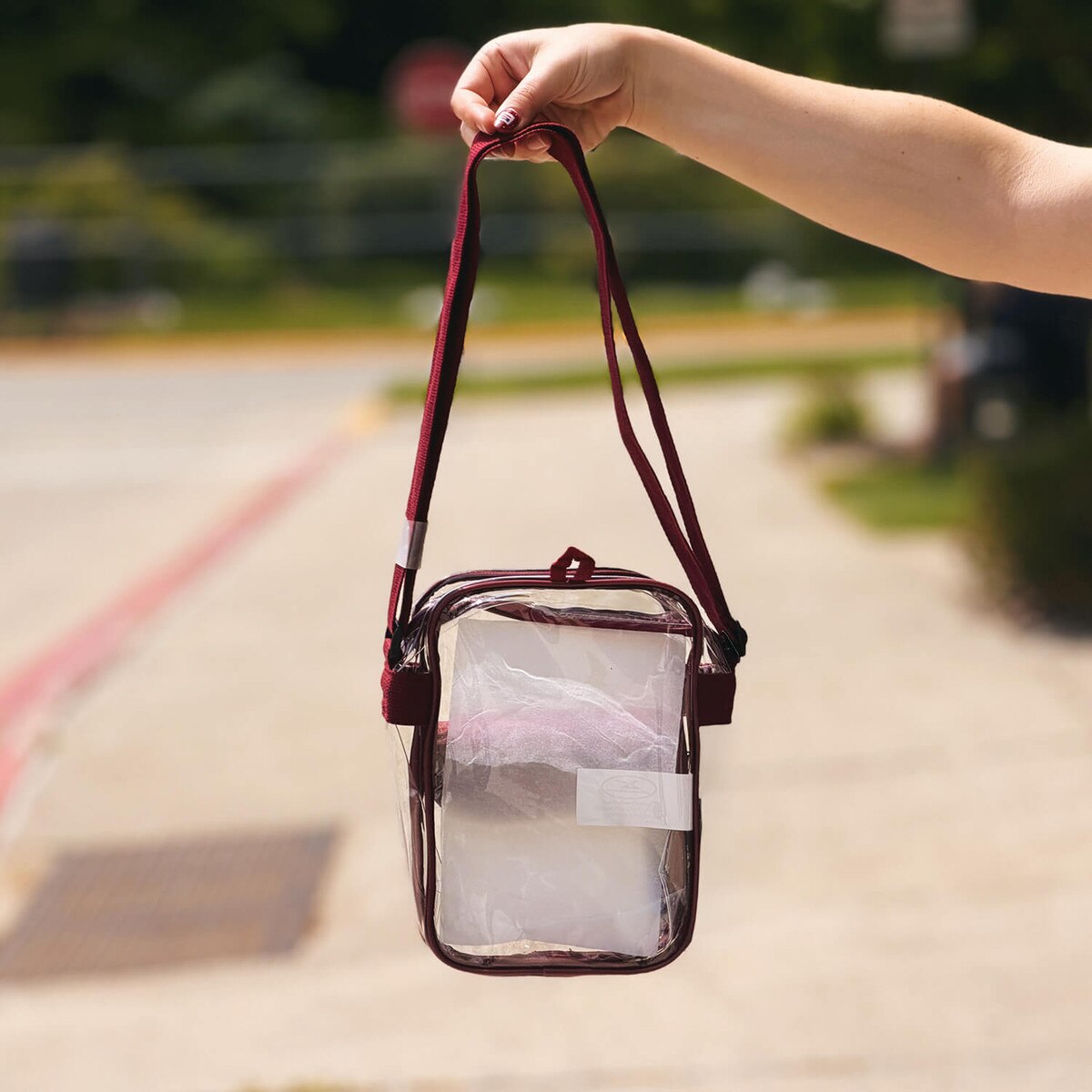 Iowa State Cyclones Cardinal Clear View Waterproof Cross Body Stadium Bag 9-inch x 6-inch x 3-inch_01.jpg